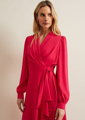 Philippa Long Sleeve Midi Dress Pink