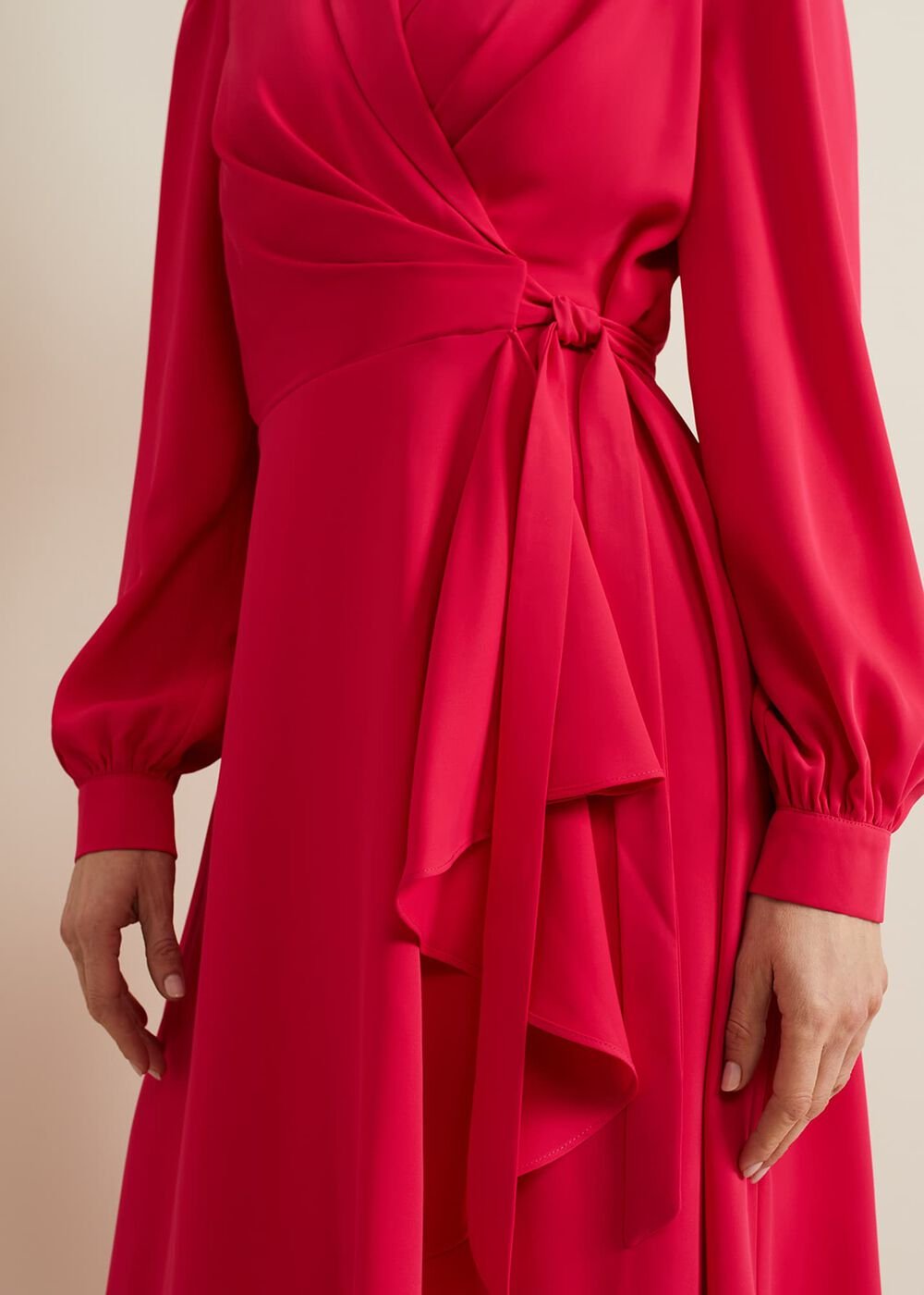 Philippa Long Sleeve Midi Dress Pink