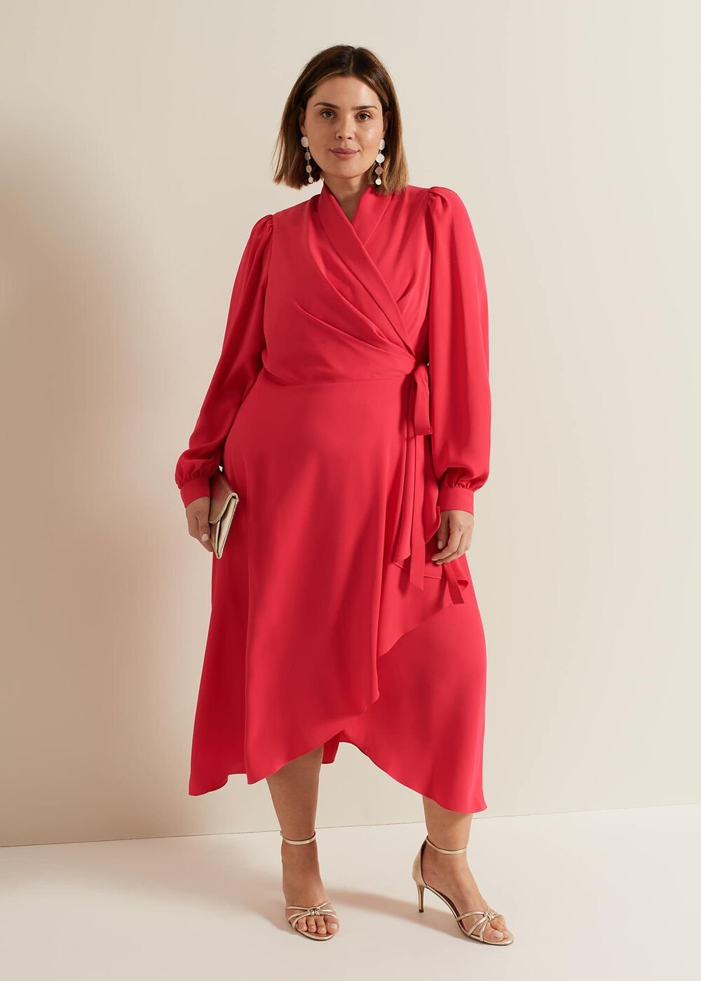 Philippa Long Sleeve Midi Dress Pink
