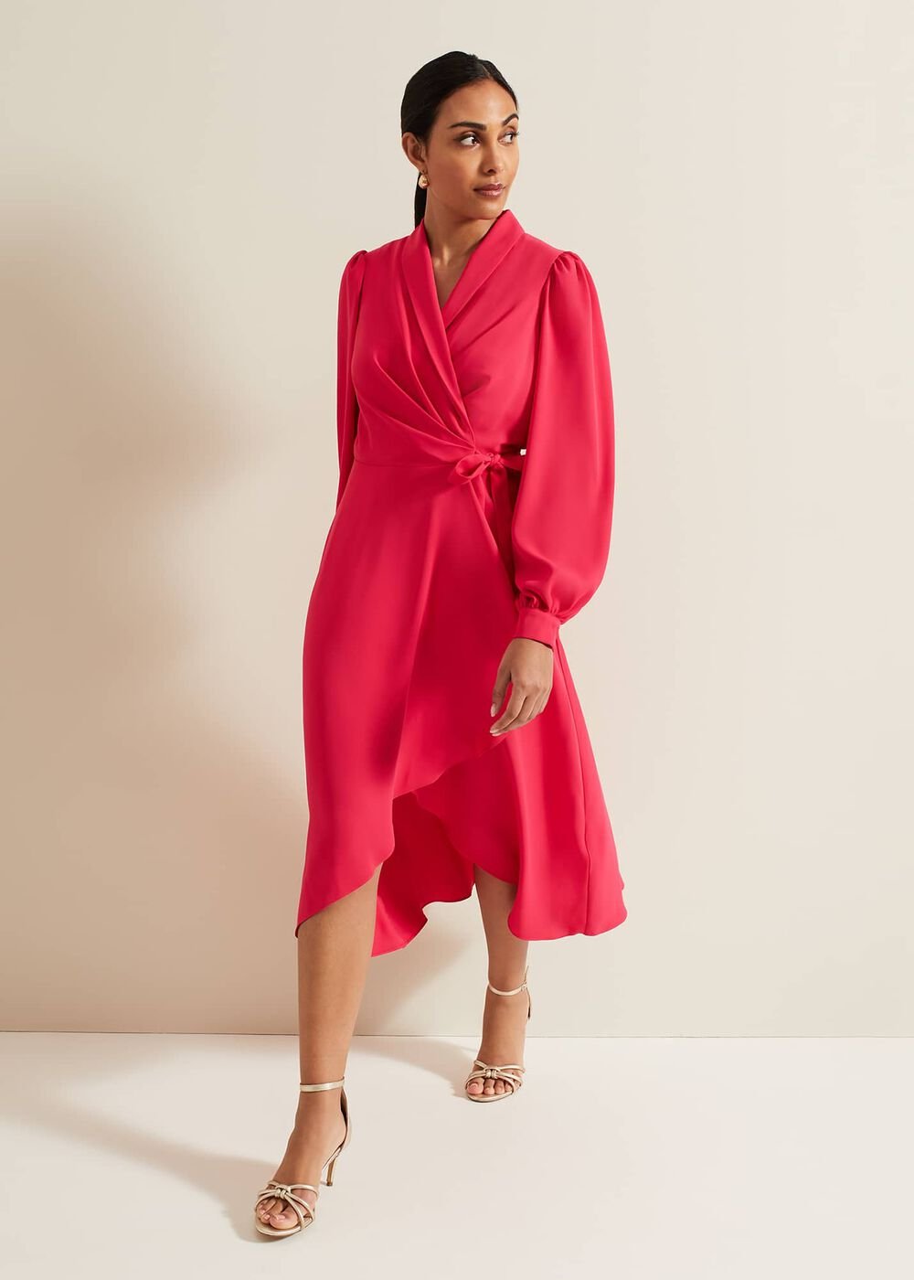 Petite Philippa Wrap Dress Pink