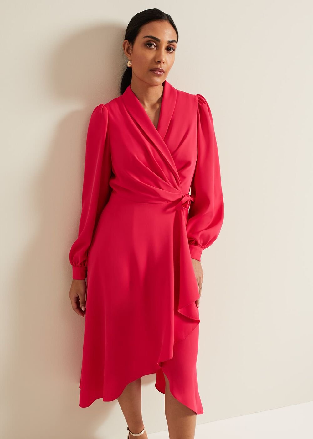 Petite Philippa Wrap Dress Pink