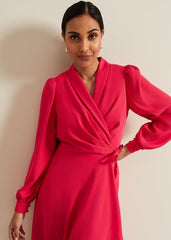 Petite Philippa Wrap Dress Pink