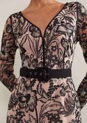 Nola V-Neck Embroidered Maxi Dress Multi-Coloured