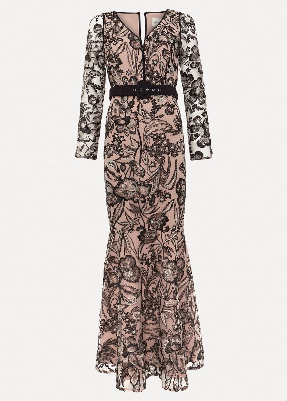 Nola V-Neck Embroidered Maxi Dress Multi-Coloured
