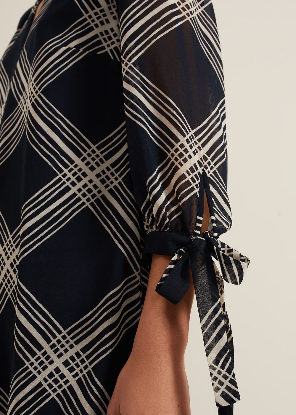 Cora Check Navy Tunic Dress Navy