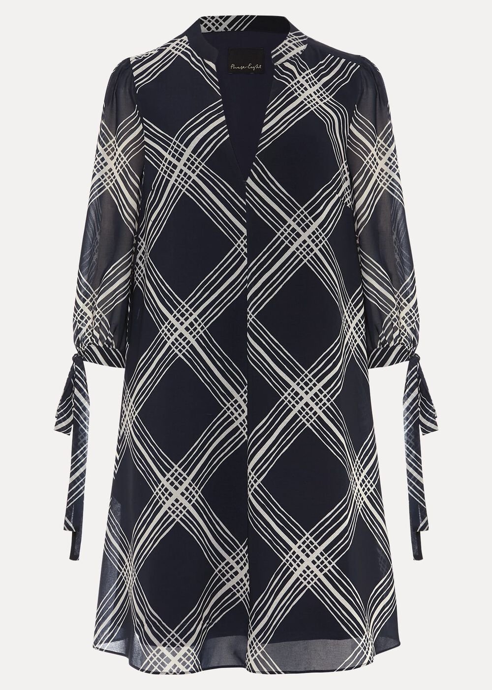Cora Check Navy Tunic Dress Navy