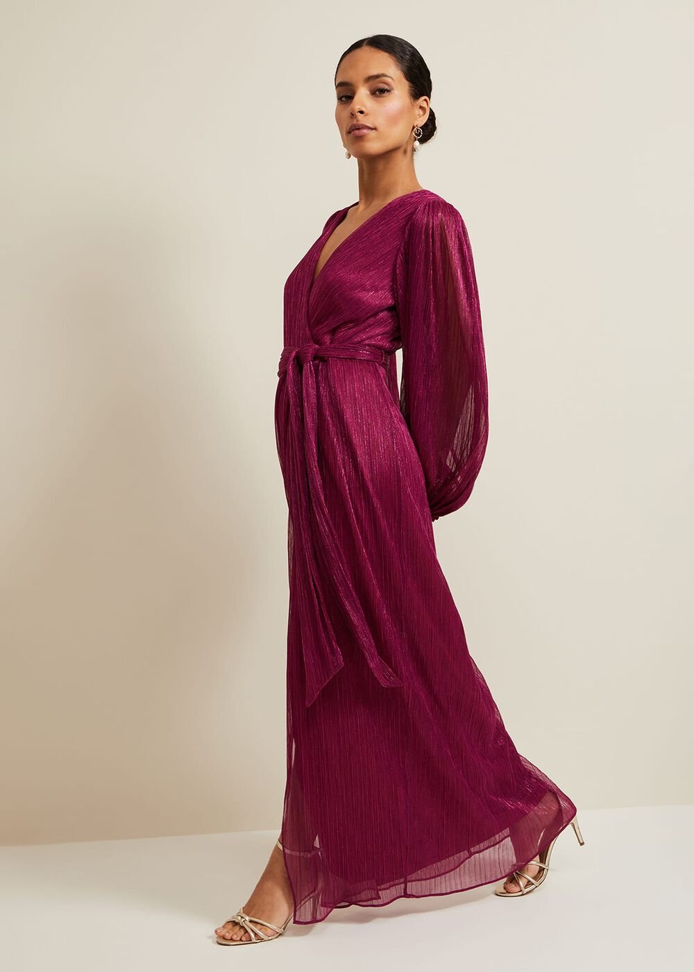 Petite Brielle Wrap Maxi Dress Pink