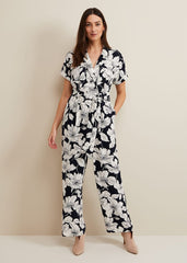 Constance Floral Jumpsuit Navy/Ivory