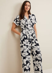 Constance Floral Jumpsuit Navy/Ivory