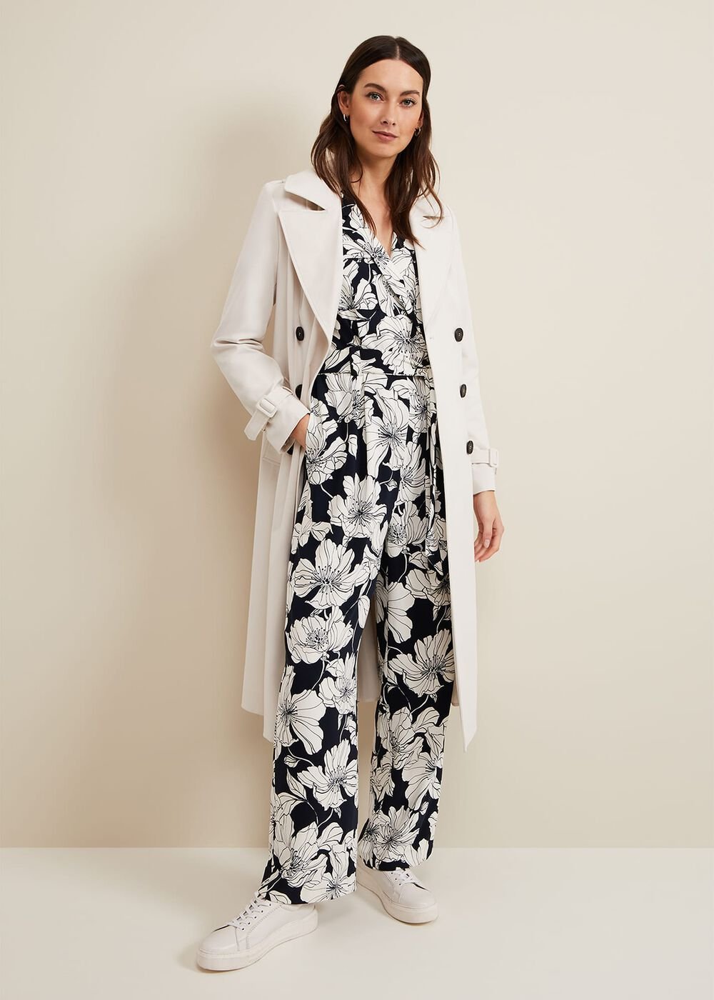 Constance Floral Jumpsuit Navy/Ivory