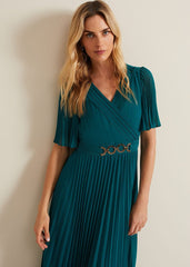 Yasmina Pleated Maxi Dress Green