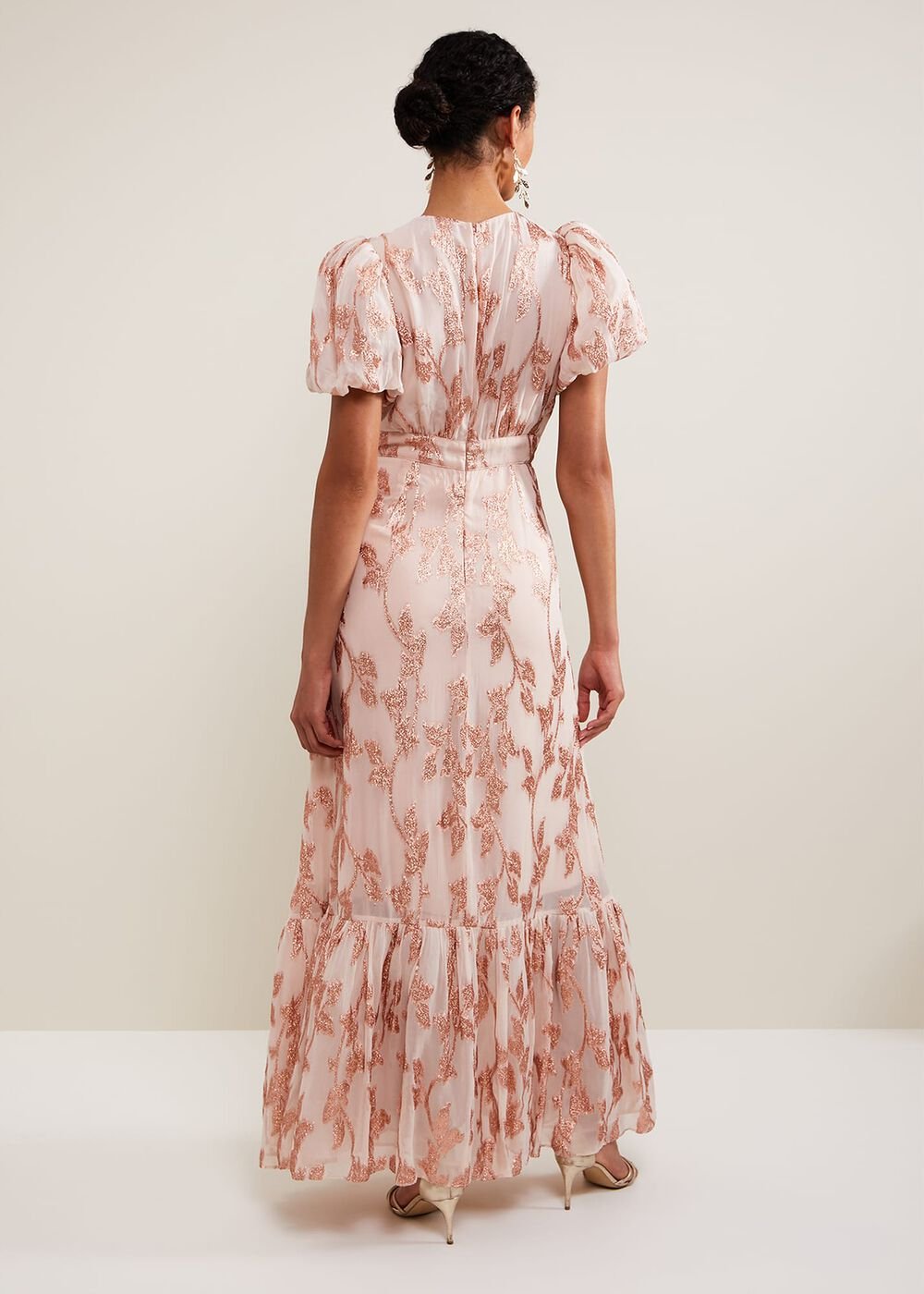 Genette Jacquard Maxi Dress Pale Pink