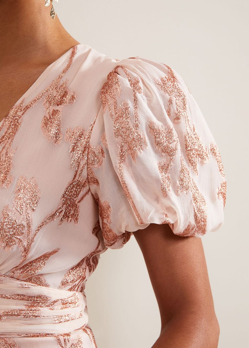 Genette Jacquard Maxi Dress Pale Pink