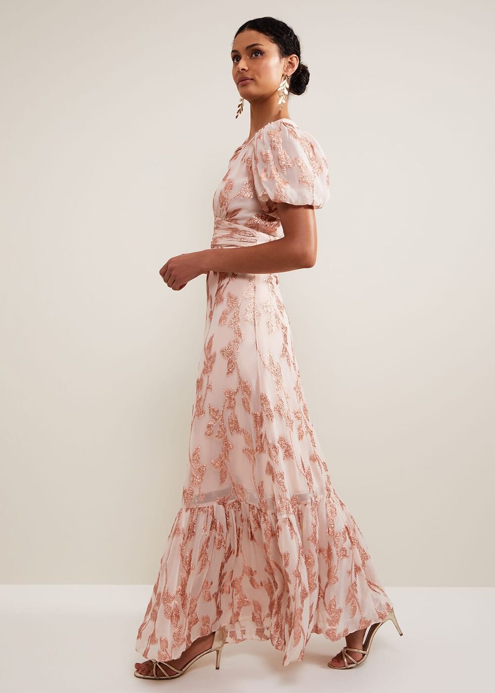 Genette Jacquard Maxi Dress Pale Pink