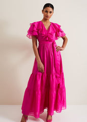 Mabelle Organza Maxi Dress Fuchsia