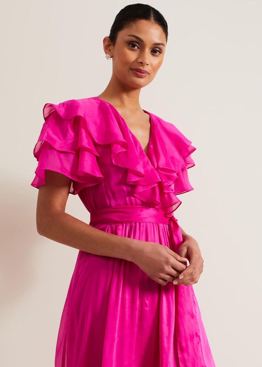 Mabelle Organza Maxi Dress Fuchsia