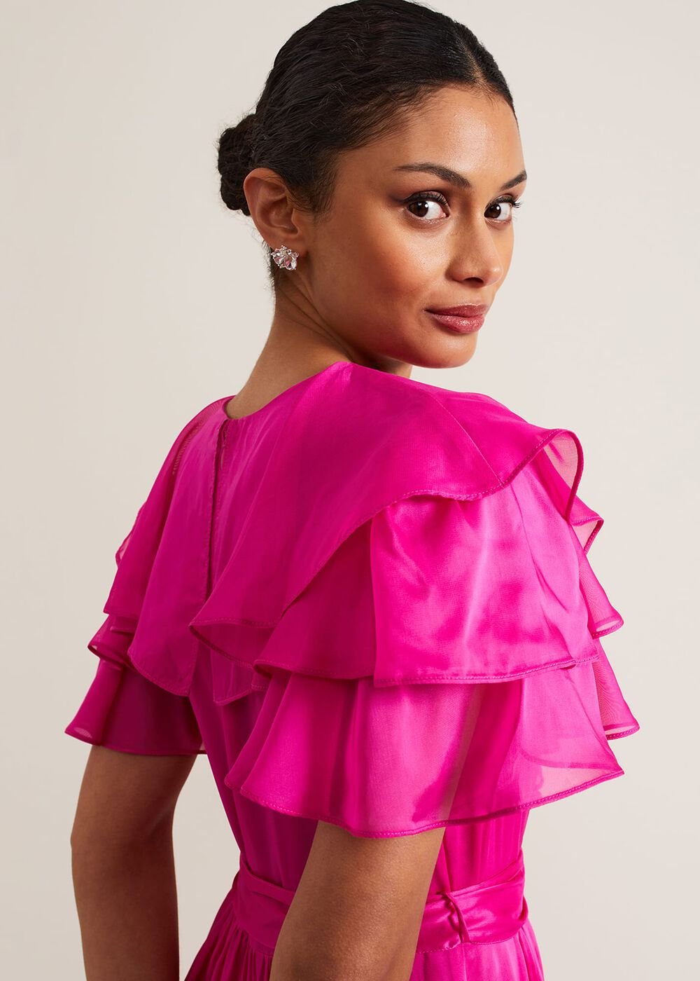 Mabelle Organza Maxi Dress Fuchsia