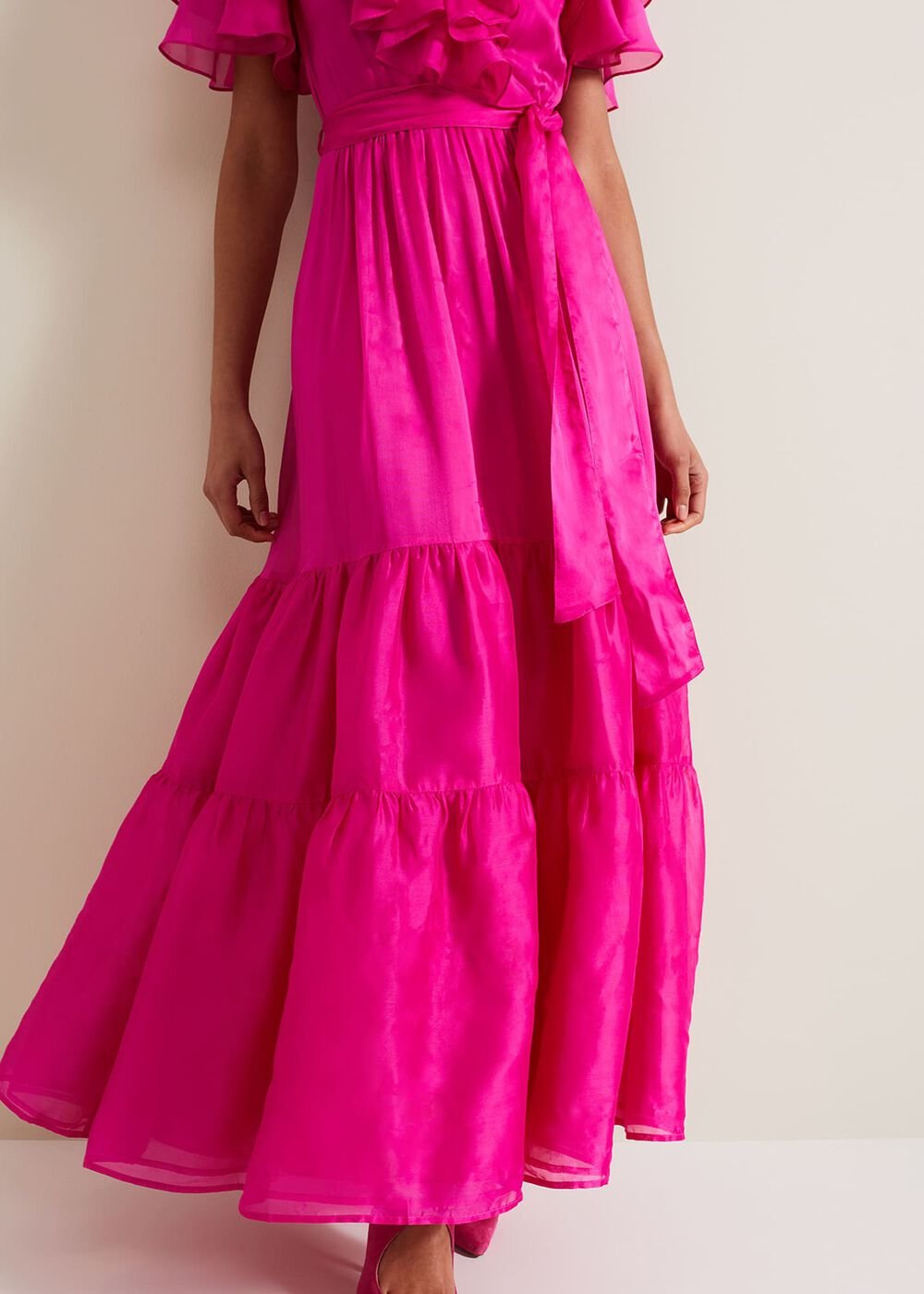 Mabelle Organza Maxi Dress Fuchsia
