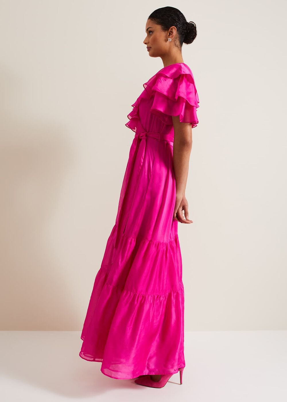 Mabelle Organza Maxi Dress Fuchsia