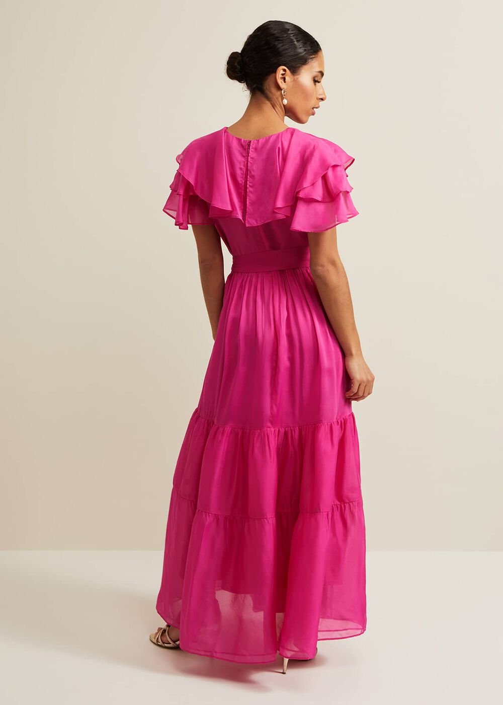 Petite Mabelle Organza Maxi Dress Fuchsia