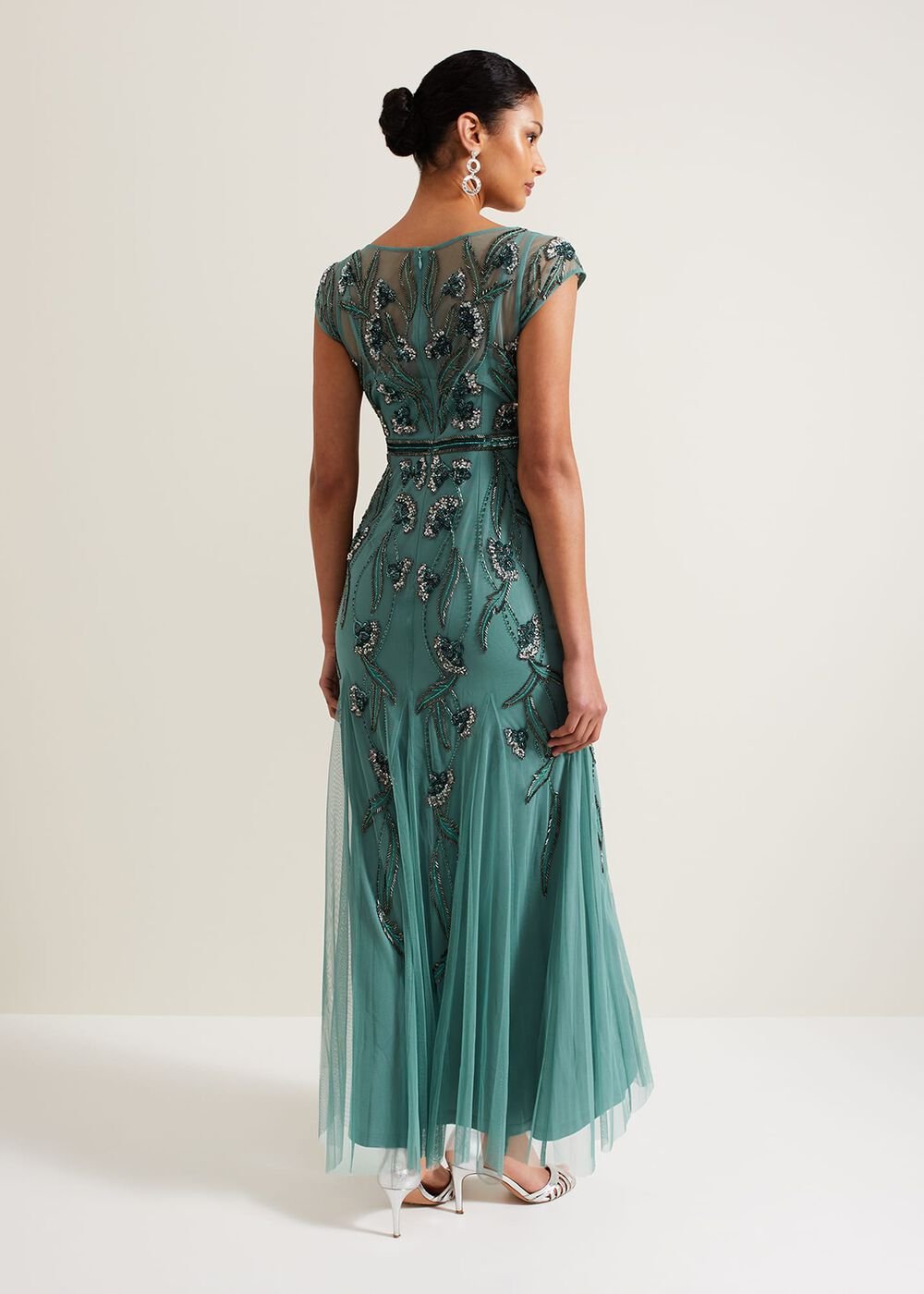 Evonne Beaded Maxi Dress Light Green