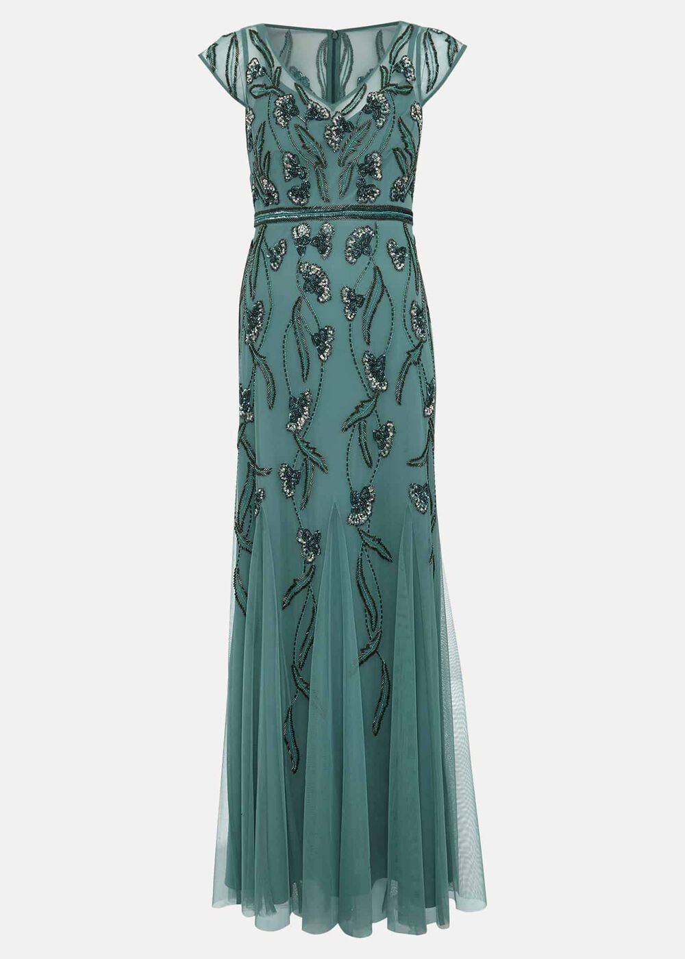 Evonne Beaded Maxi Dress Light Green