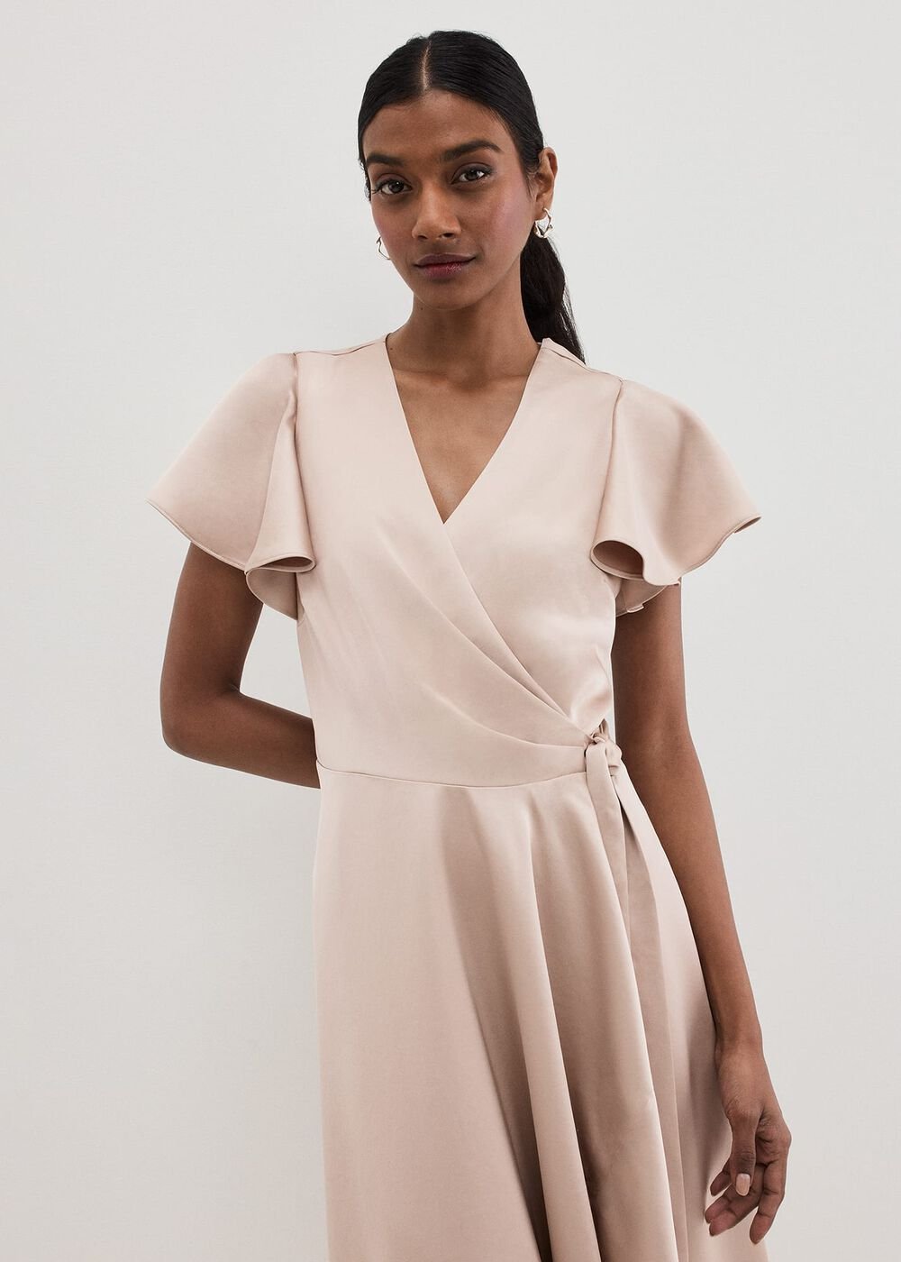 Arabella Satin Maxi Dress Latte