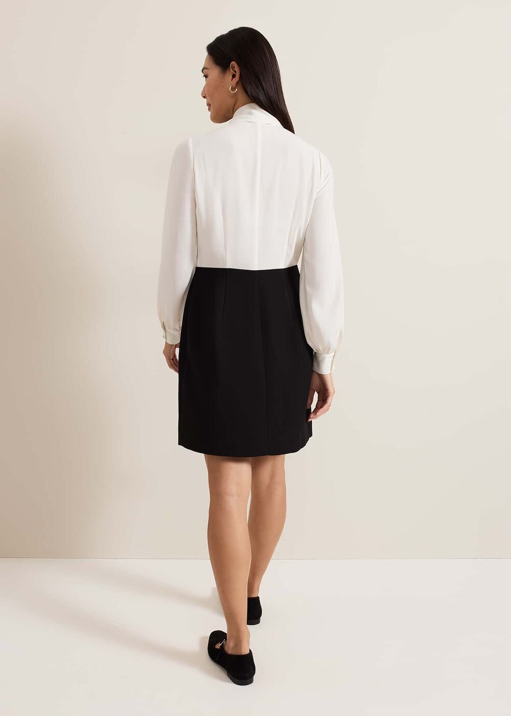 Tilly Shift Mini Dress Black/Ivory