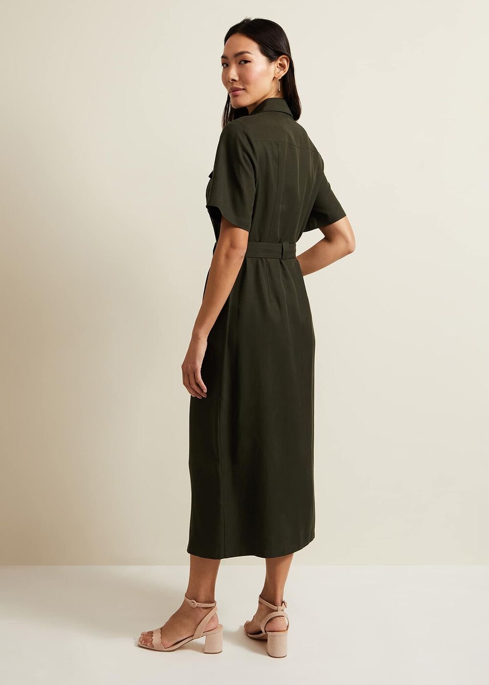 Willow Midi Utility Dress Green
