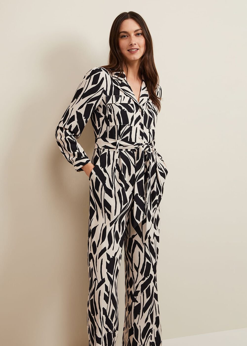 Constance Geo Jumpsuit Black
