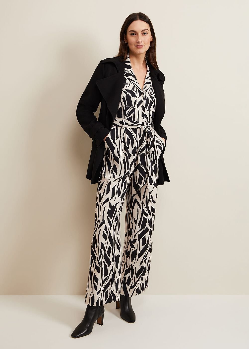 Constance Geo Jumpsuit Black