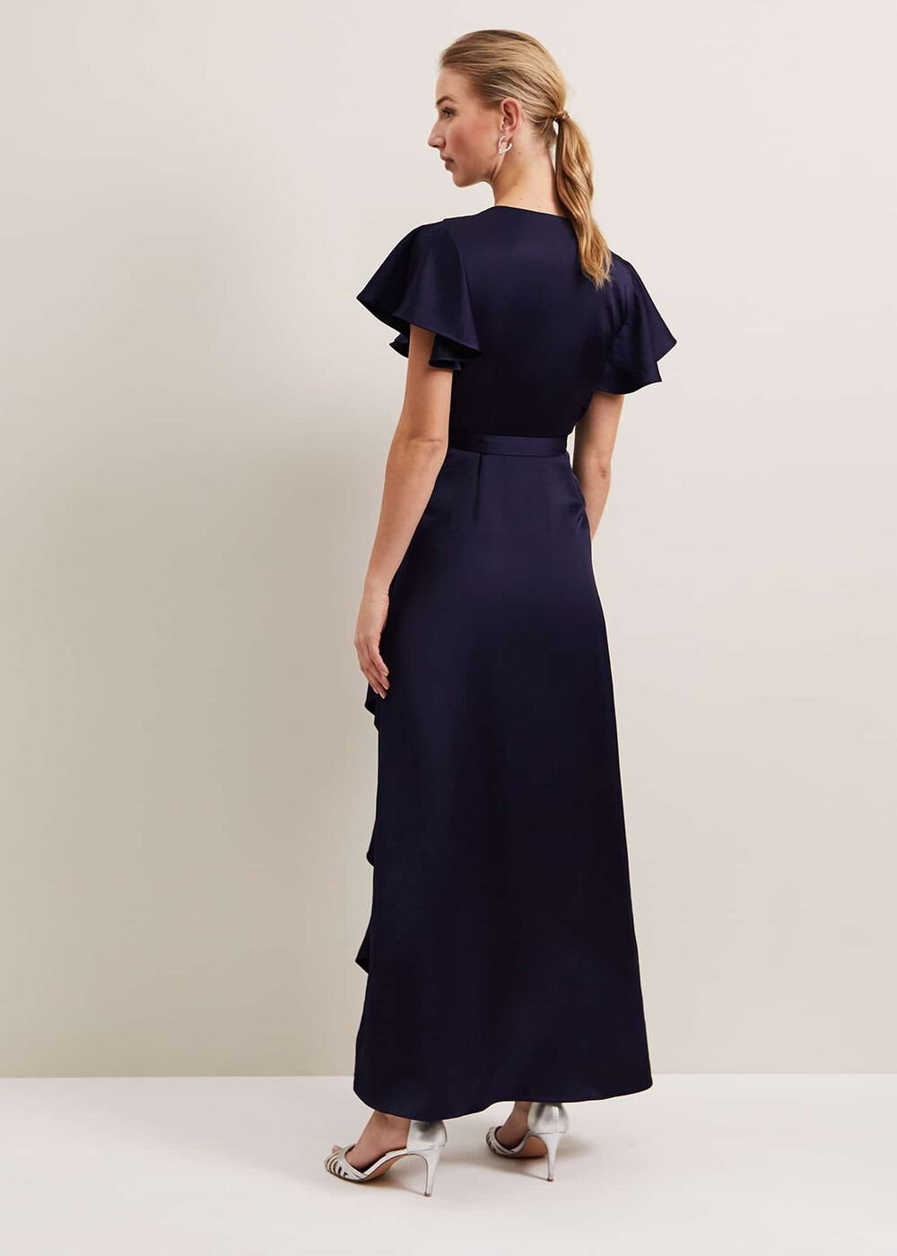 Arabella Satin Maxi Dress Navy
