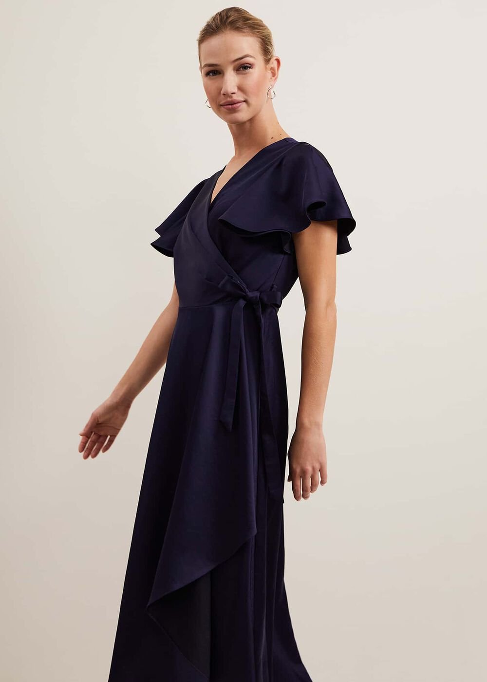 Arabella Satin Maxi Dress Navy