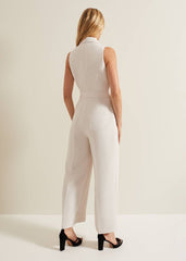 Clarissa Tux Wide Leg Jumpsuit Ivory