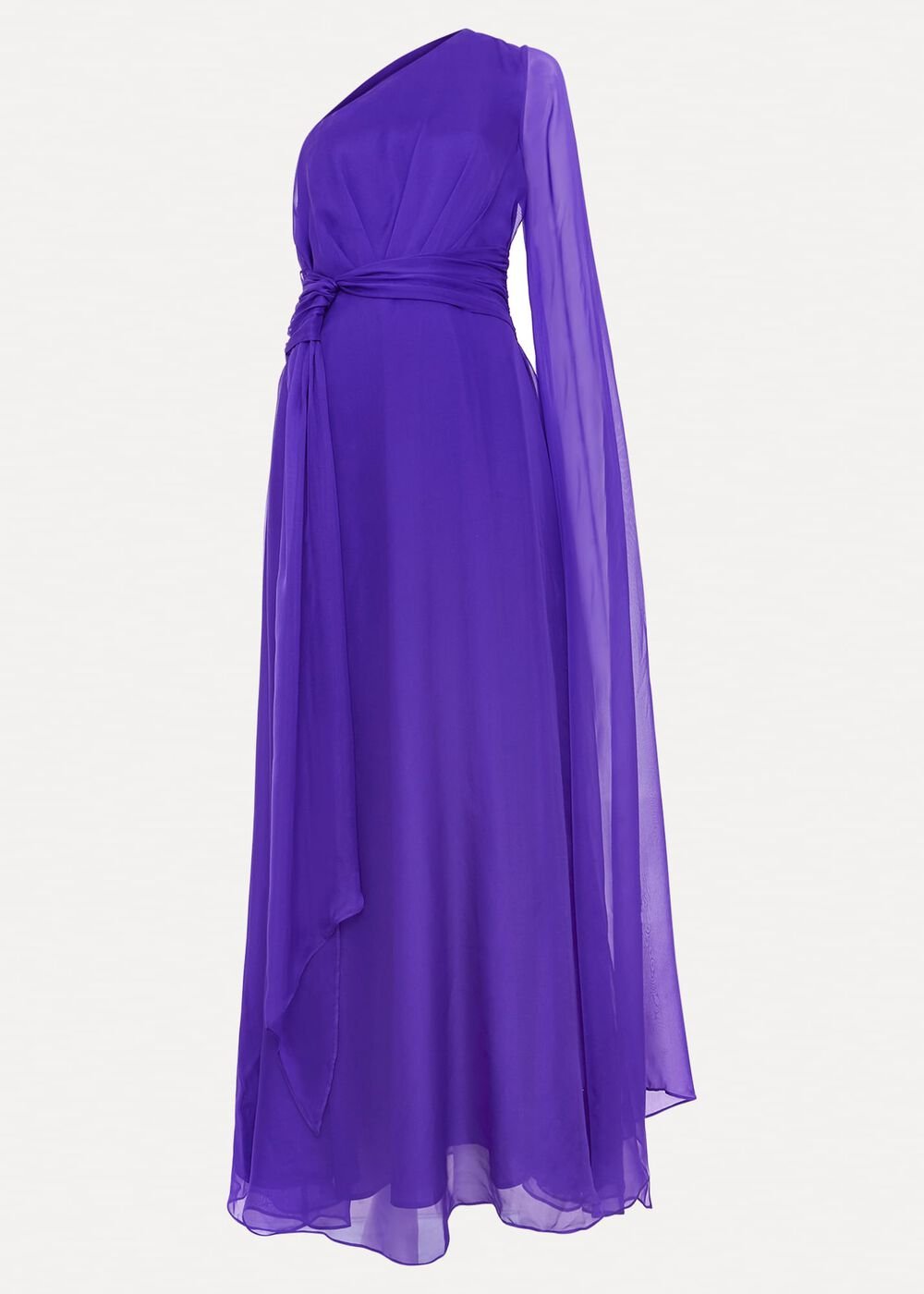 Darby Silk One Shoulder Maxi Dress Purple