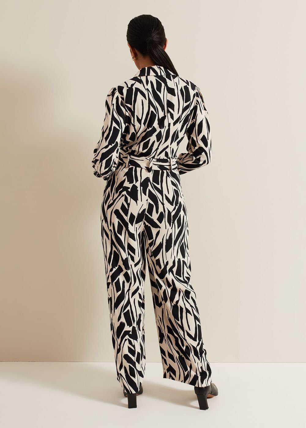 Petite Constance Geo Jumpsuit Black
