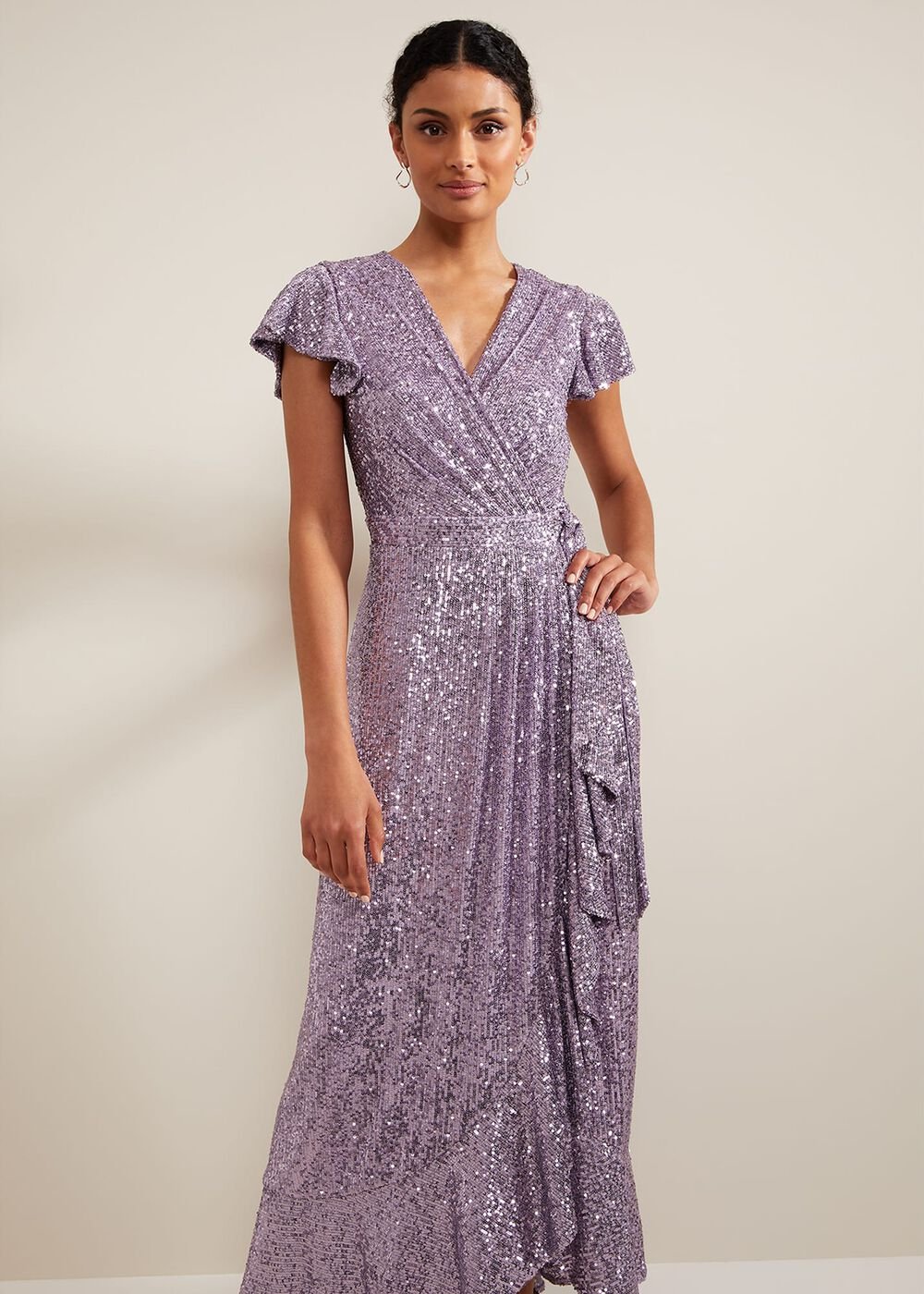 Carina Sequin Maxi Dress Purple