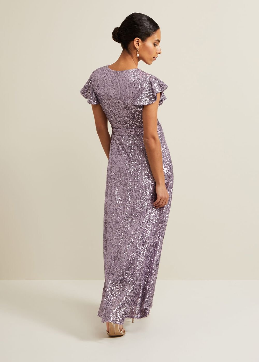Petite Carina Sequin Maxi Dress Purple
