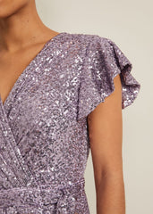 Petite Carina Sequin Maxi Dress Purple