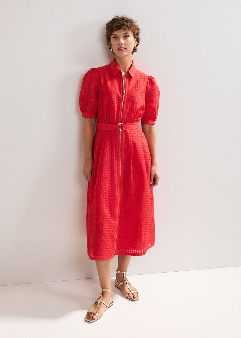 Carey Check Dress Red