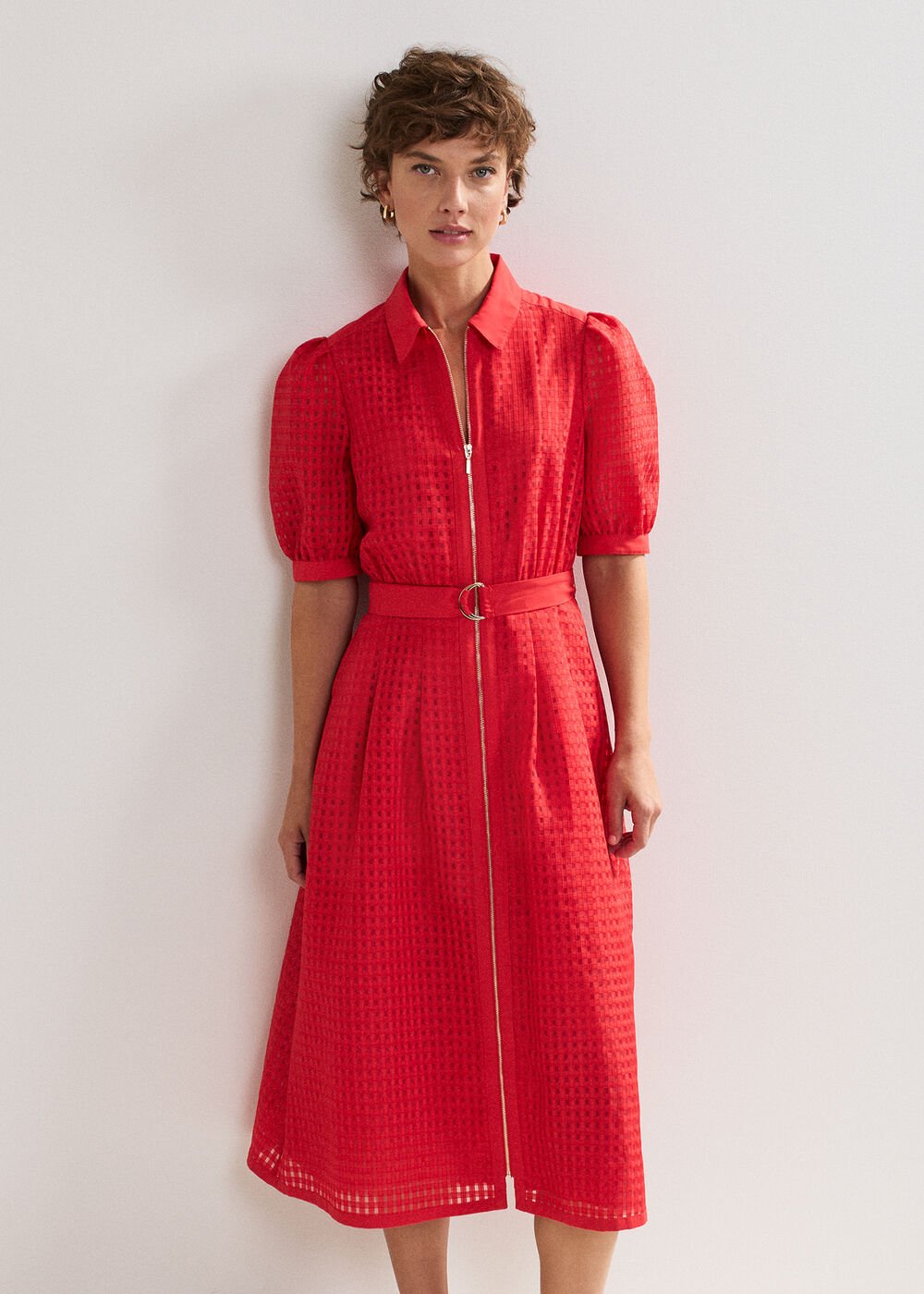 Carey Check Dress Red