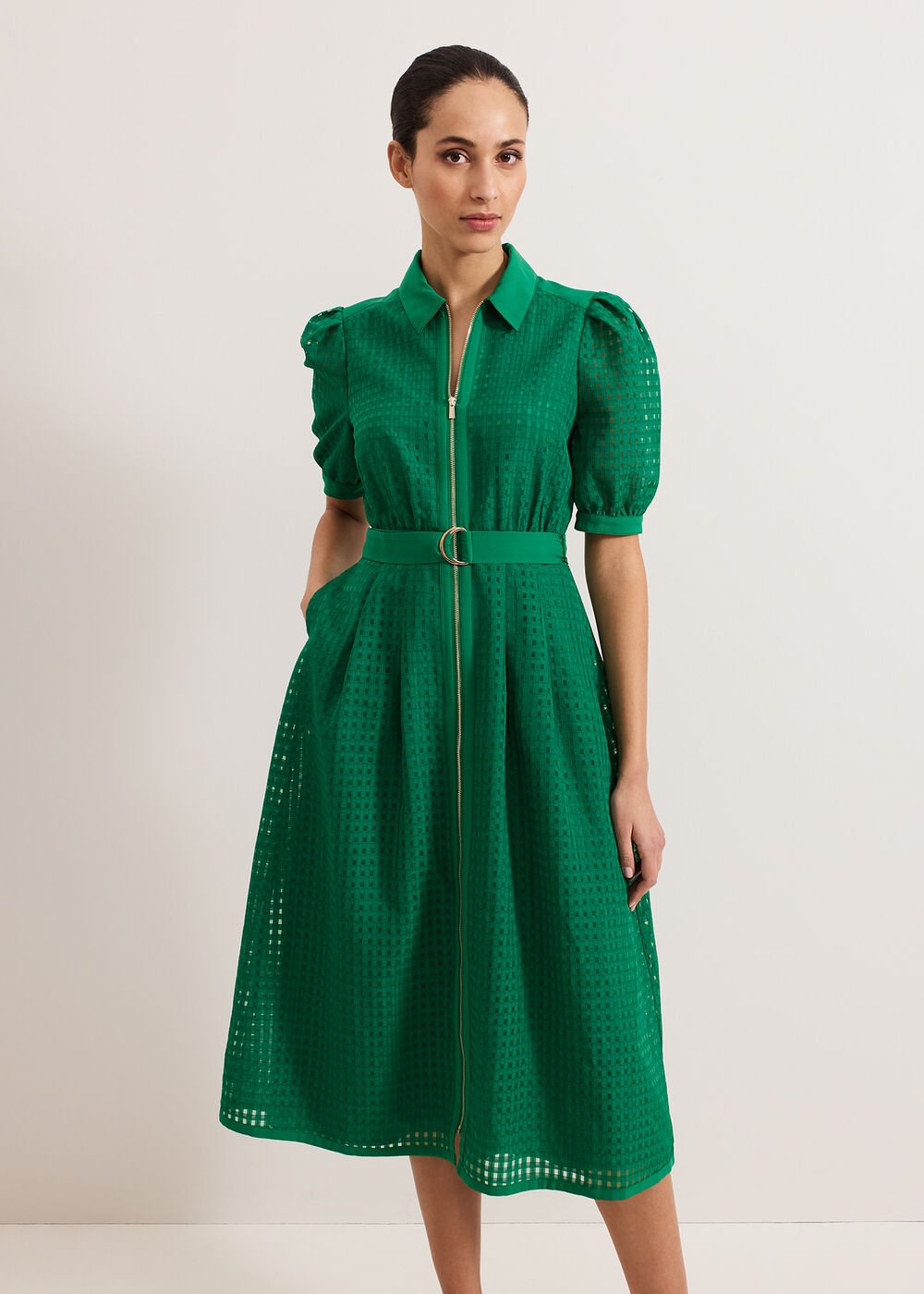 Carey Check Dress Green