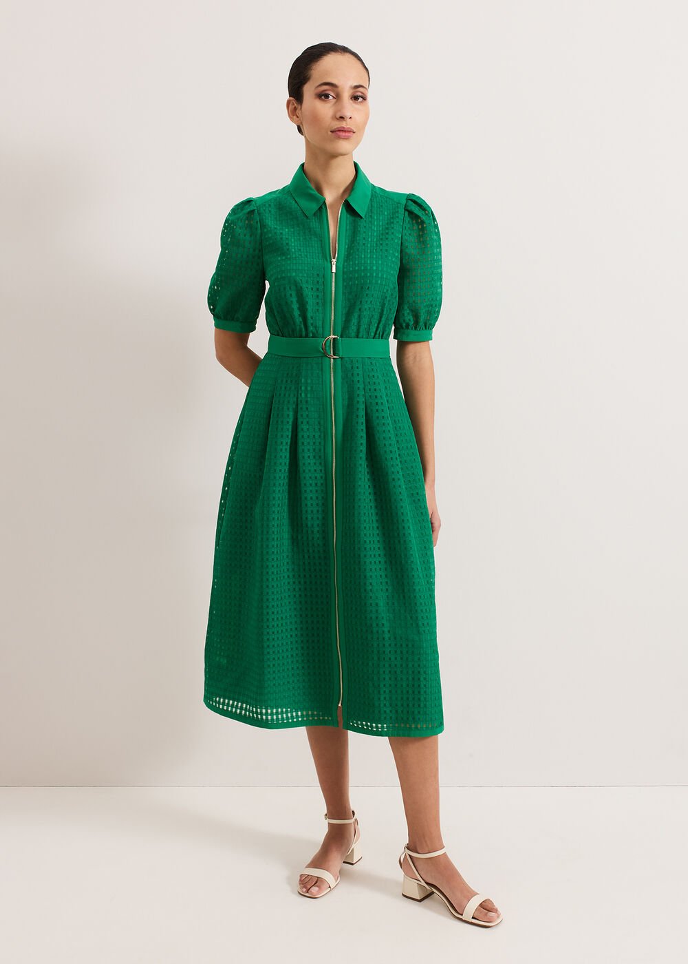 Carey Check Dress Green