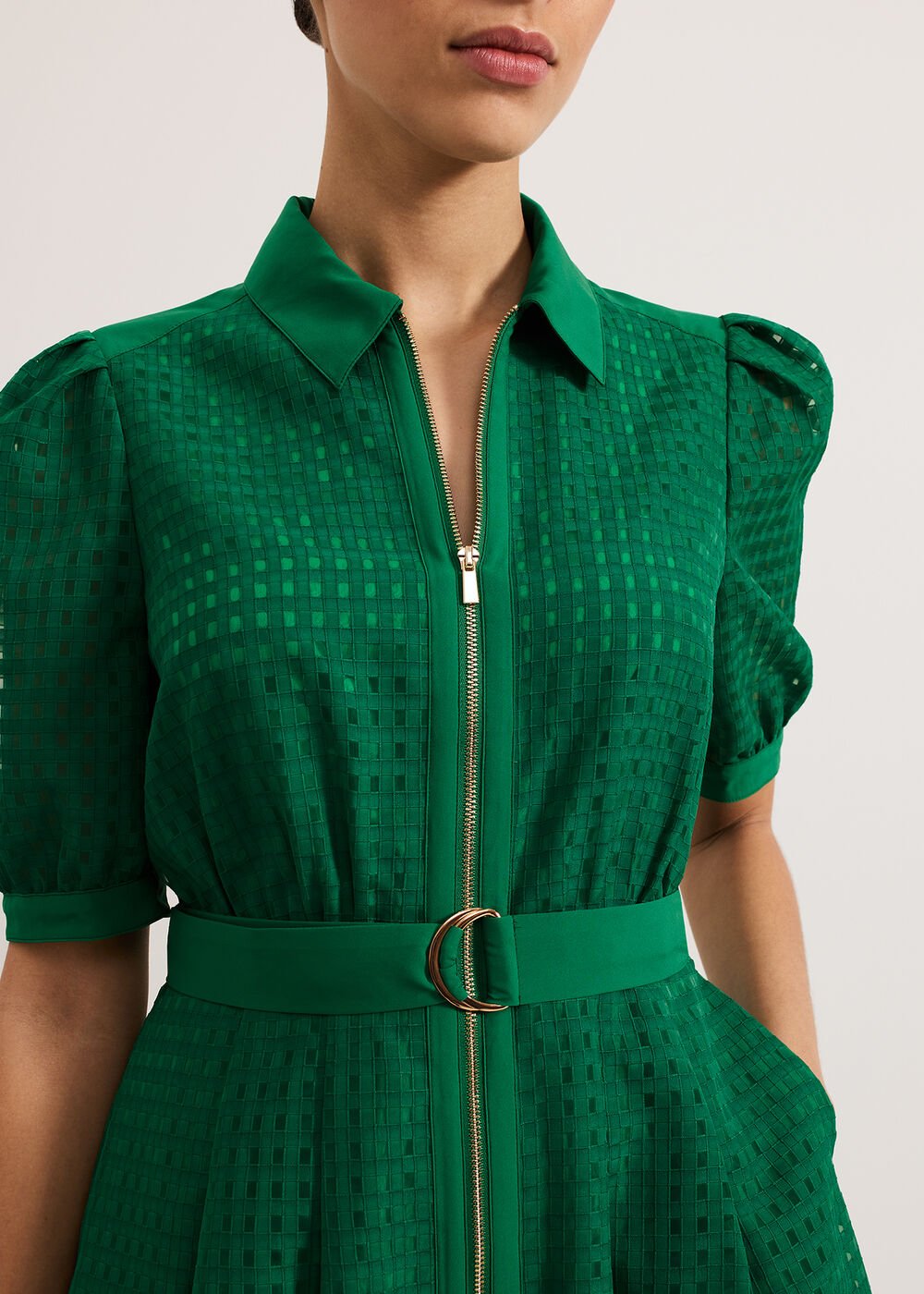 Carey Check Dress Green