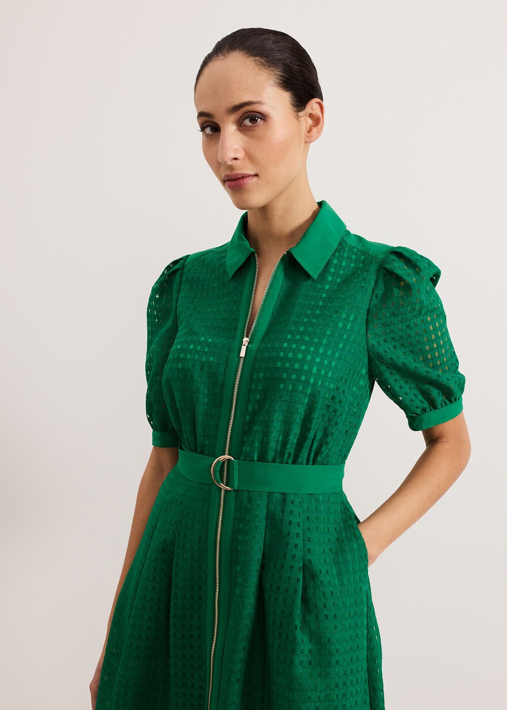 Carey Check Dress Green