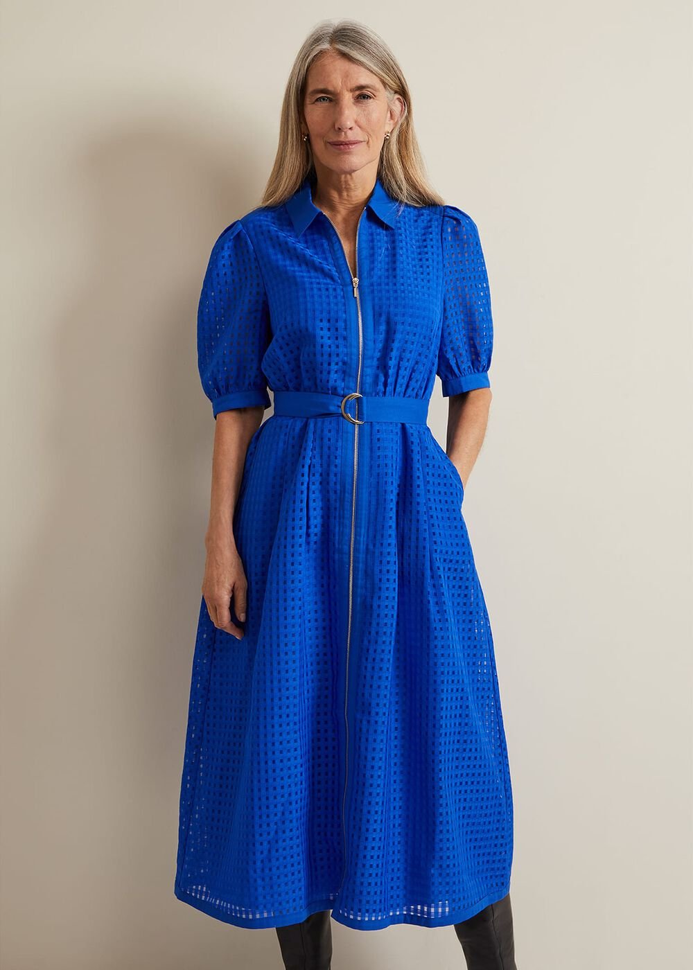 Carey Check Dress Blue