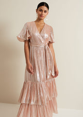 Fleur Metallic Maxi Dress Metallic