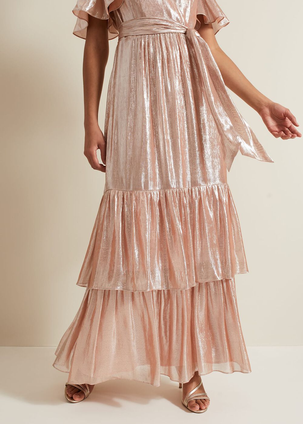 Fleur Metallic Maxi Dress Metallic