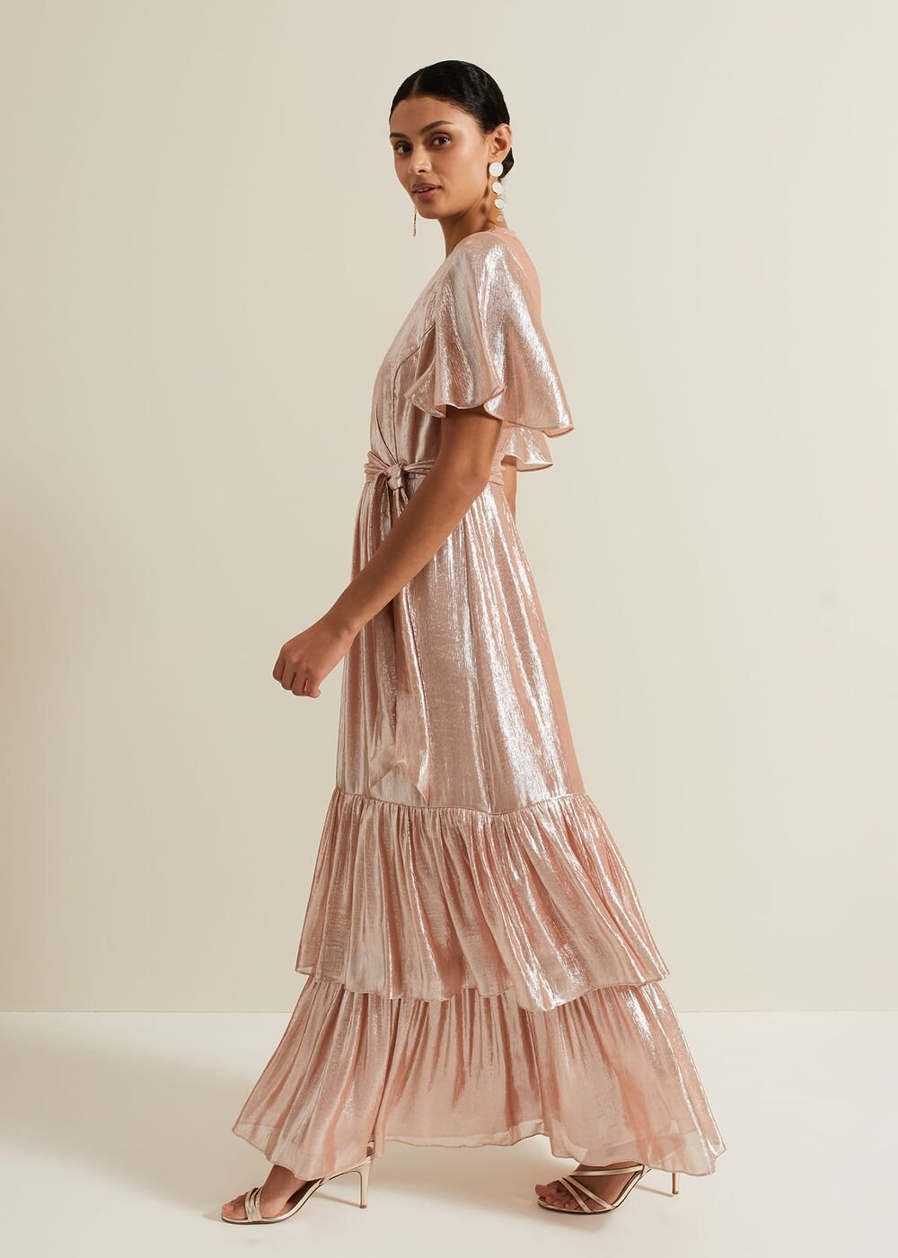 Fleur Metallic Maxi Dress Metallic