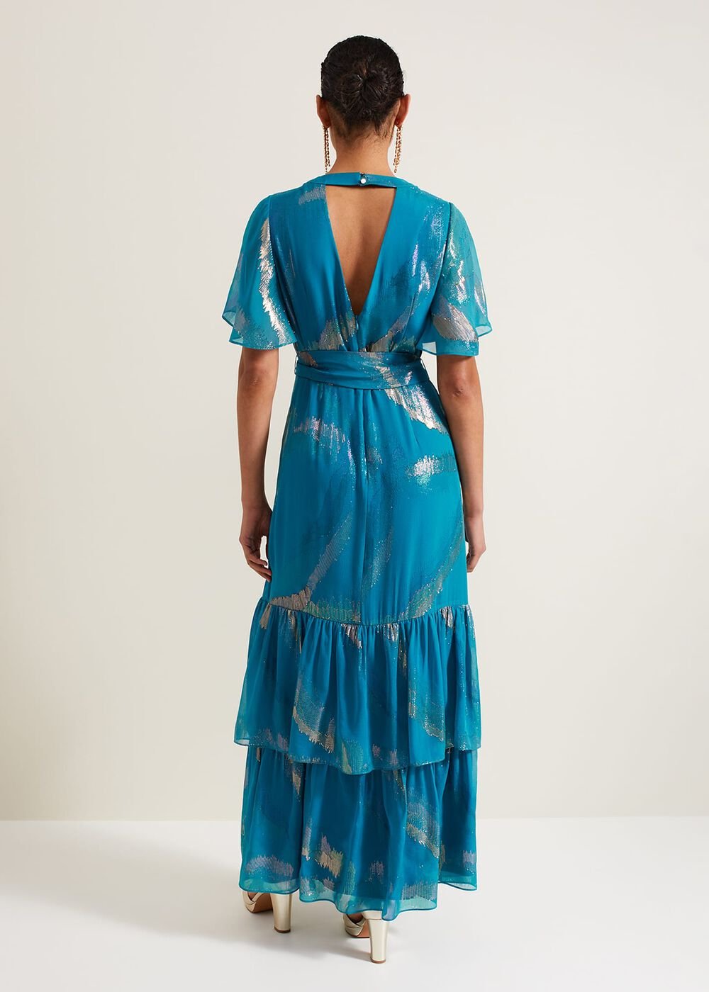 Charissa Silk Maxi Dress Blue